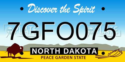7GFO075 North Dakota License Plate