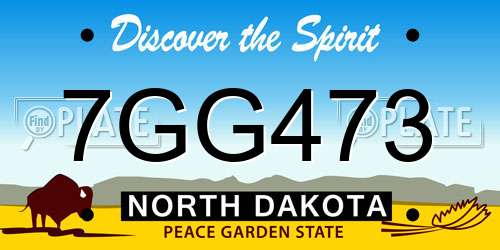 7GG473 North Dakota License Plate