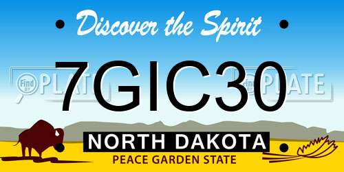 7GIC30 North Dakota License Plate