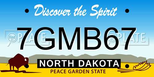 7GMB67 North Dakota License Plate