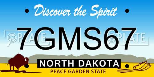 7GMS67 North Dakota License Plate