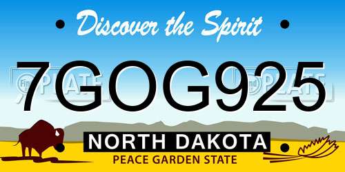 7GOG925 North Dakota License Plate