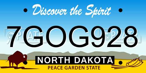 7GOG928 North Dakota License Plate