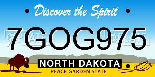 7GOG975 North Dakota License Plate