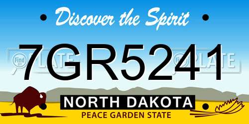 7GR5241 North Dakota License Plate