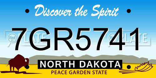 7GR5741 North Dakota License Plate