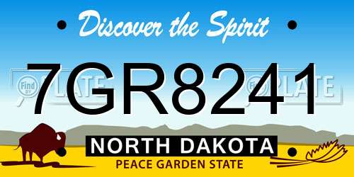 7GR8241 North Dakota License Plate