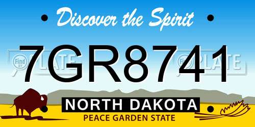 7GR8741 North Dakota License Plate