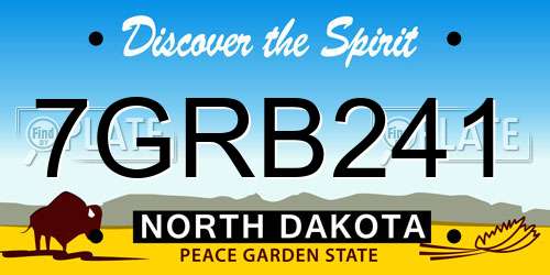 7GRB241 North Dakota License Plate