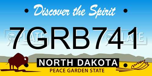 7GRB741 North Dakota License Plate