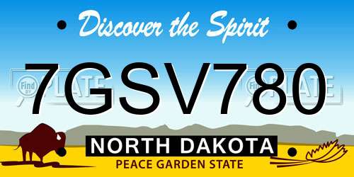 7GSV780 North Dakota License Plate