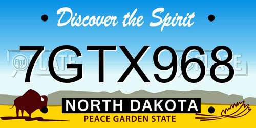 7GTX968 North Dakota License Plate