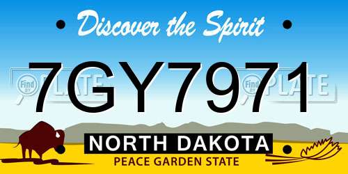 7GY7971 North Dakota License Plate