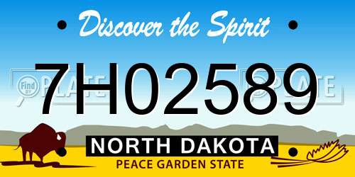 7H02589 North Dakota License Plate