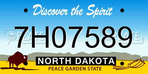 7H07589 North Dakota License Plate