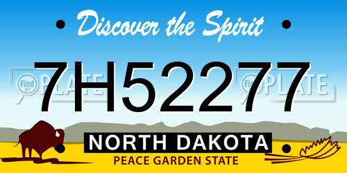 7H52277 North Dakota License Plate