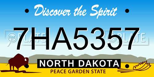 7HA5357 North Dakota License Plate