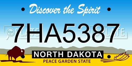 7HA5387 North Dakota License Plate