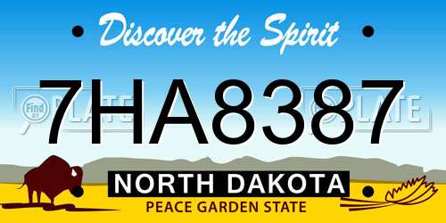 7HA8387 North Dakota License Plate