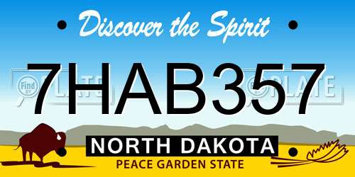 7HAB357 North Dakota License Plate