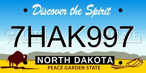 7HAK997 North Dakota License Plate