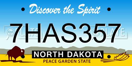 7HAS357 North Dakota License Plate