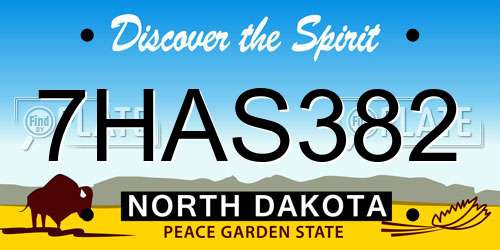 7HAS382 North Dakota License Plate