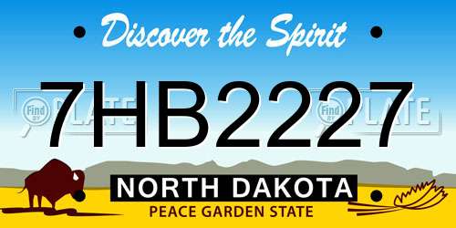 7HB2227 North Dakota License Plate