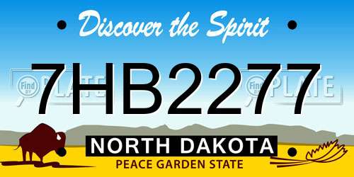 7HB2277 North Dakota License Plate