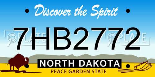7HB2772 North Dakota License Plate