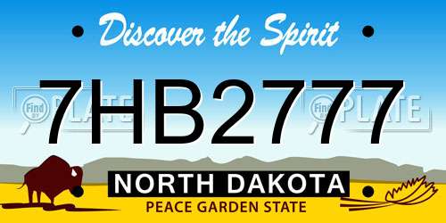 7HB2777 North Dakota License Plate