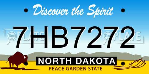 7HB7272 North Dakota License Plate