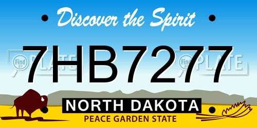 7HB7277 North Dakota License Plate