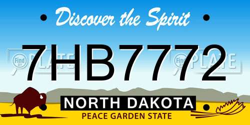 7HB7772 North Dakota License Plate