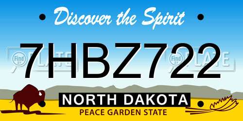 7HBZ722 North Dakota License Plate