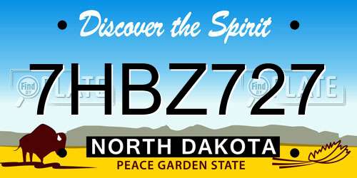 7HBZ727 North Dakota License Plate