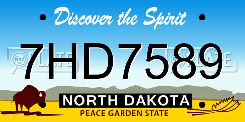 7HD7589 North Dakota License Plate