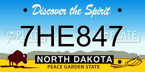 7HE847 North Dakota License Plate