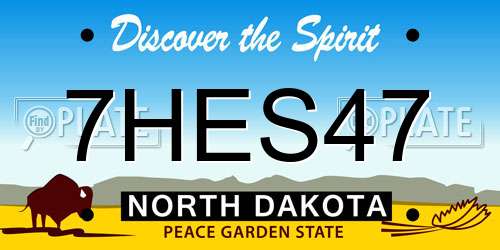 7HES47 North Dakota License Plate