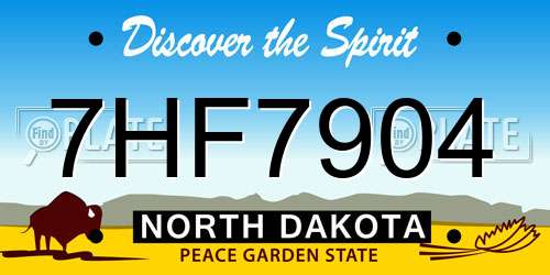 7HF7904 North Dakota License Plate