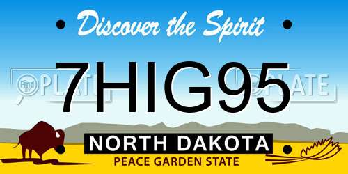 7HIG95 North Dakota License Plate