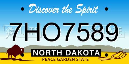 7HO7589 North Dakota License Plate