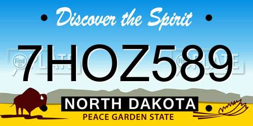 7HOZ589 North Dakota License Plate