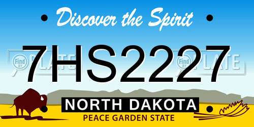7HS2227 North Dakota License Plate