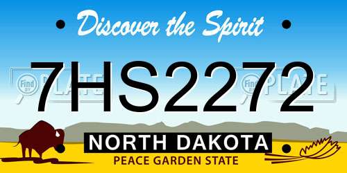 7HS2272 North Dakota License Plate