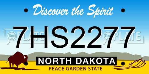 7HS2277 North Dakota License Plate