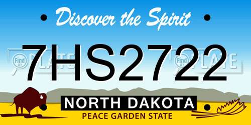7HS2722 North Dakota License Plate