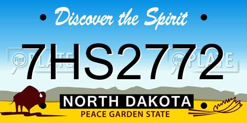 7HS2772 North Dakota License Plate