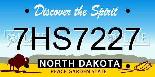 7HS7227 North Dakota License Plate