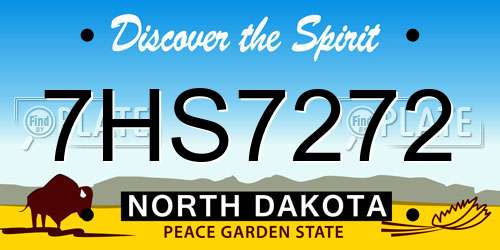 7HS7272 North Dakota License Plate